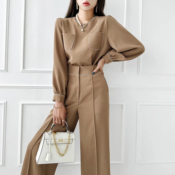 Wide Leg Formal Pant Coord Set - Image 6