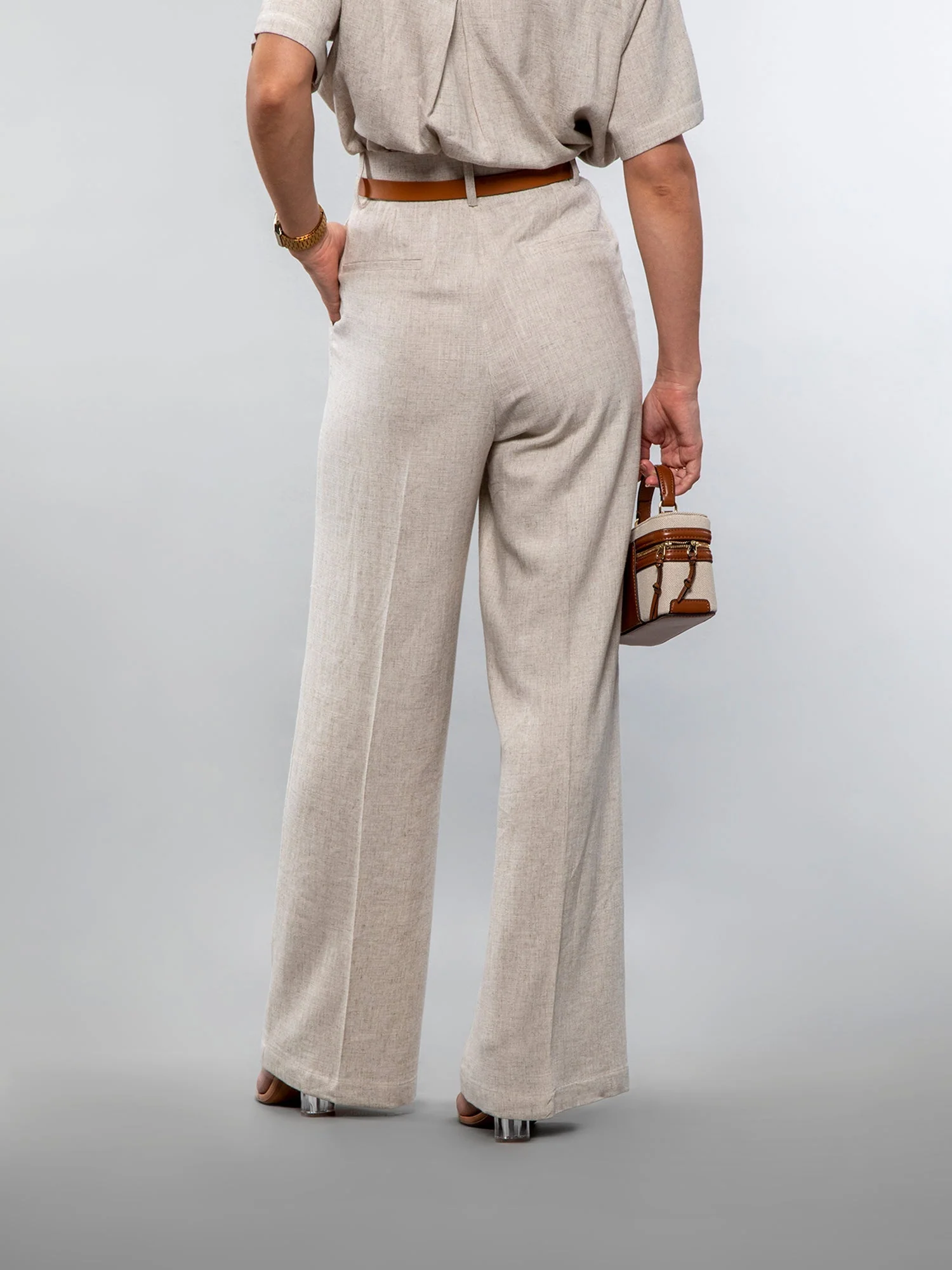 Wide-leg linen pants - Image 29