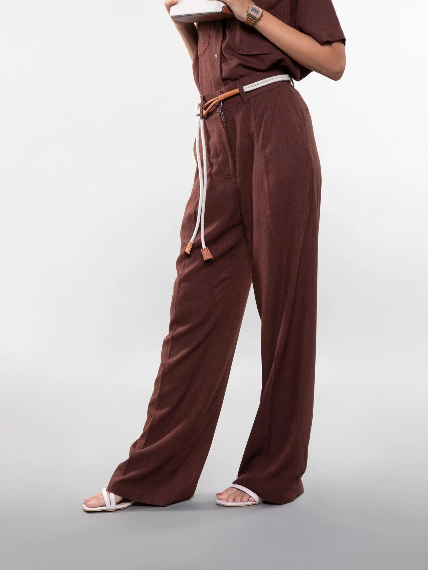 Wide-leg linen pants - Image 2