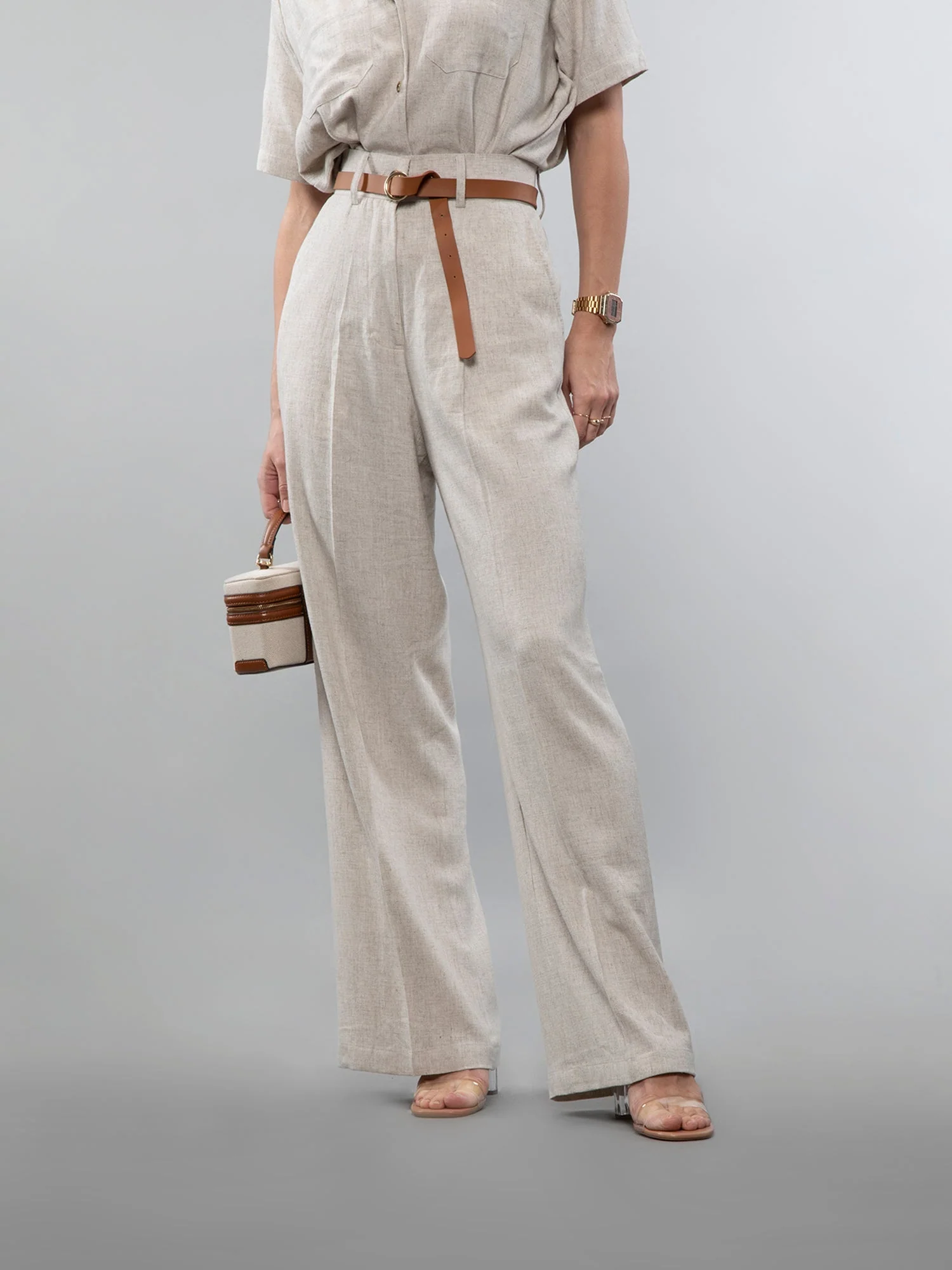 Wide-leg linen pants - Image 33
