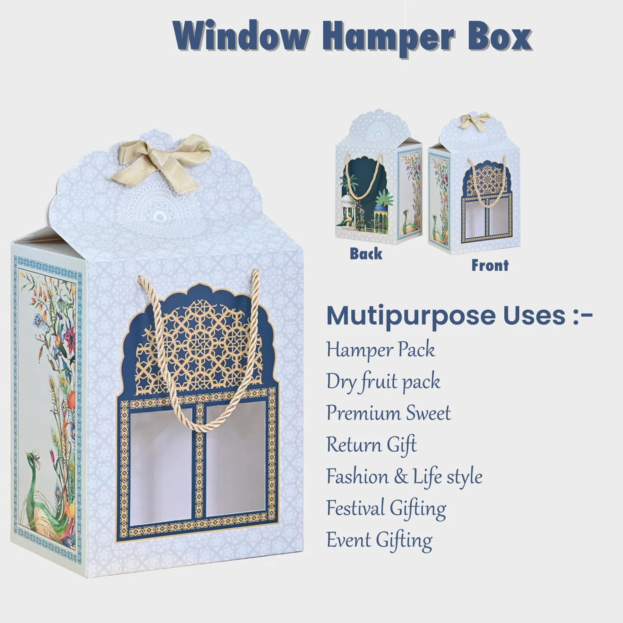 Window Hamper Paper Gift Box Pack of 5 - Image 5