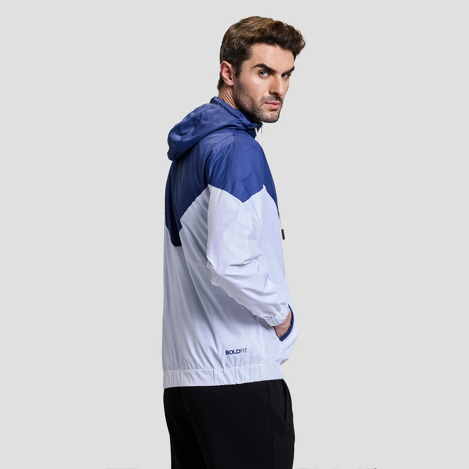 Windrush Mens Windcheater - Blue/White - Image 5