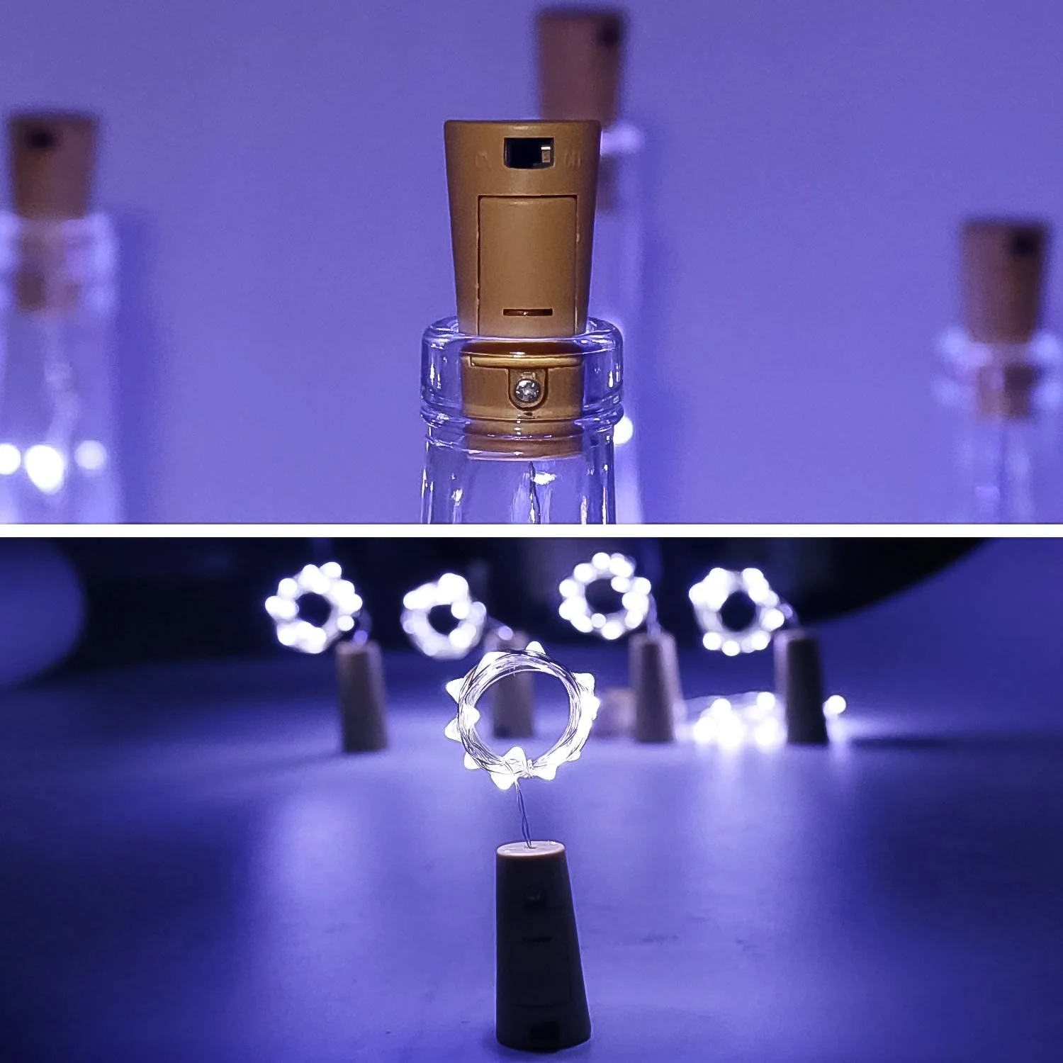 Wine Bottle Cork String Light | Multi LED / 2M Cable Length Copper Wire Battery Operated (White / 1 Pc) - Image 4