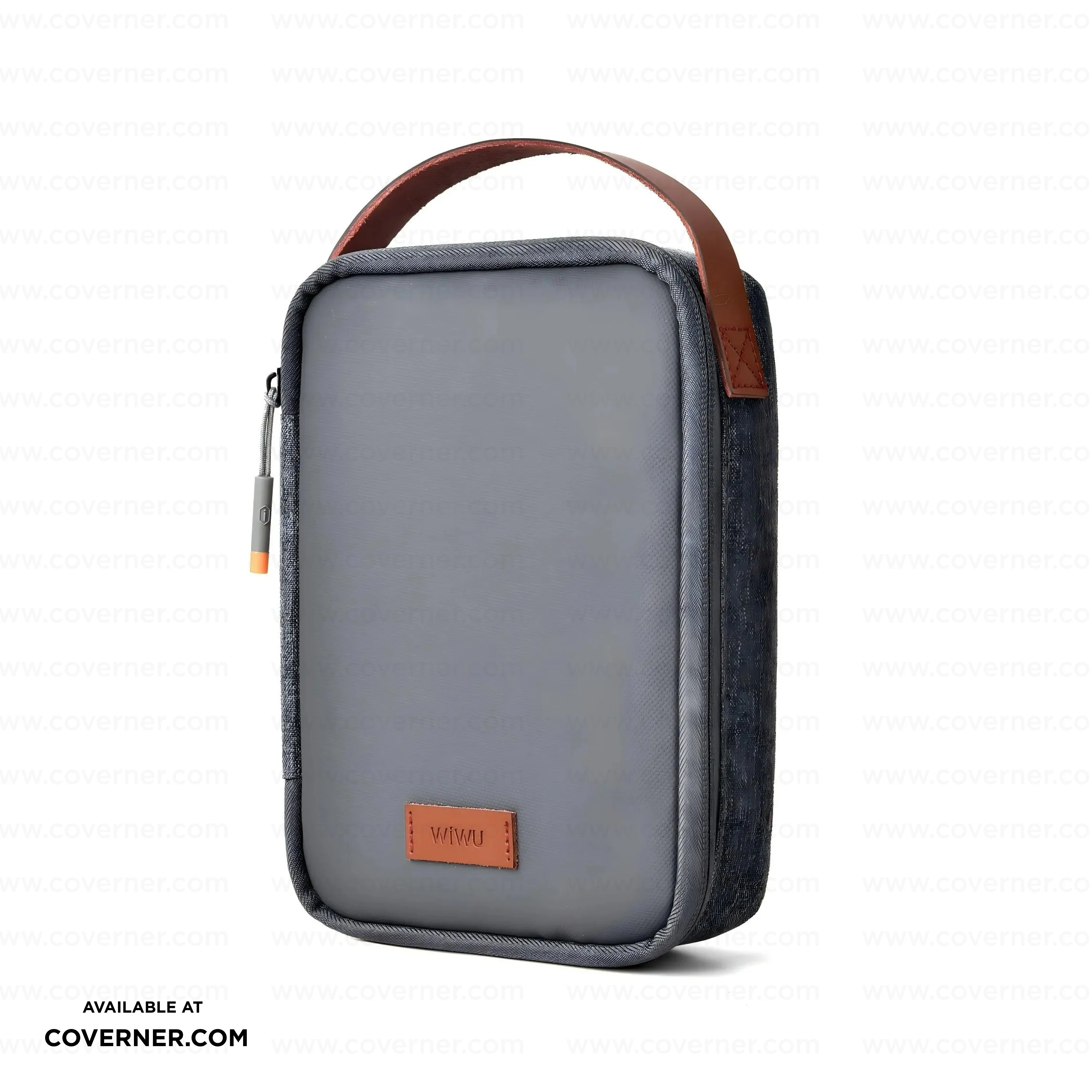 WiWU Minimalis Travel Tech Pouch – Splash-Proof Organizer with Leather Strap (Black/Gray) | Coverner India - Image 17
