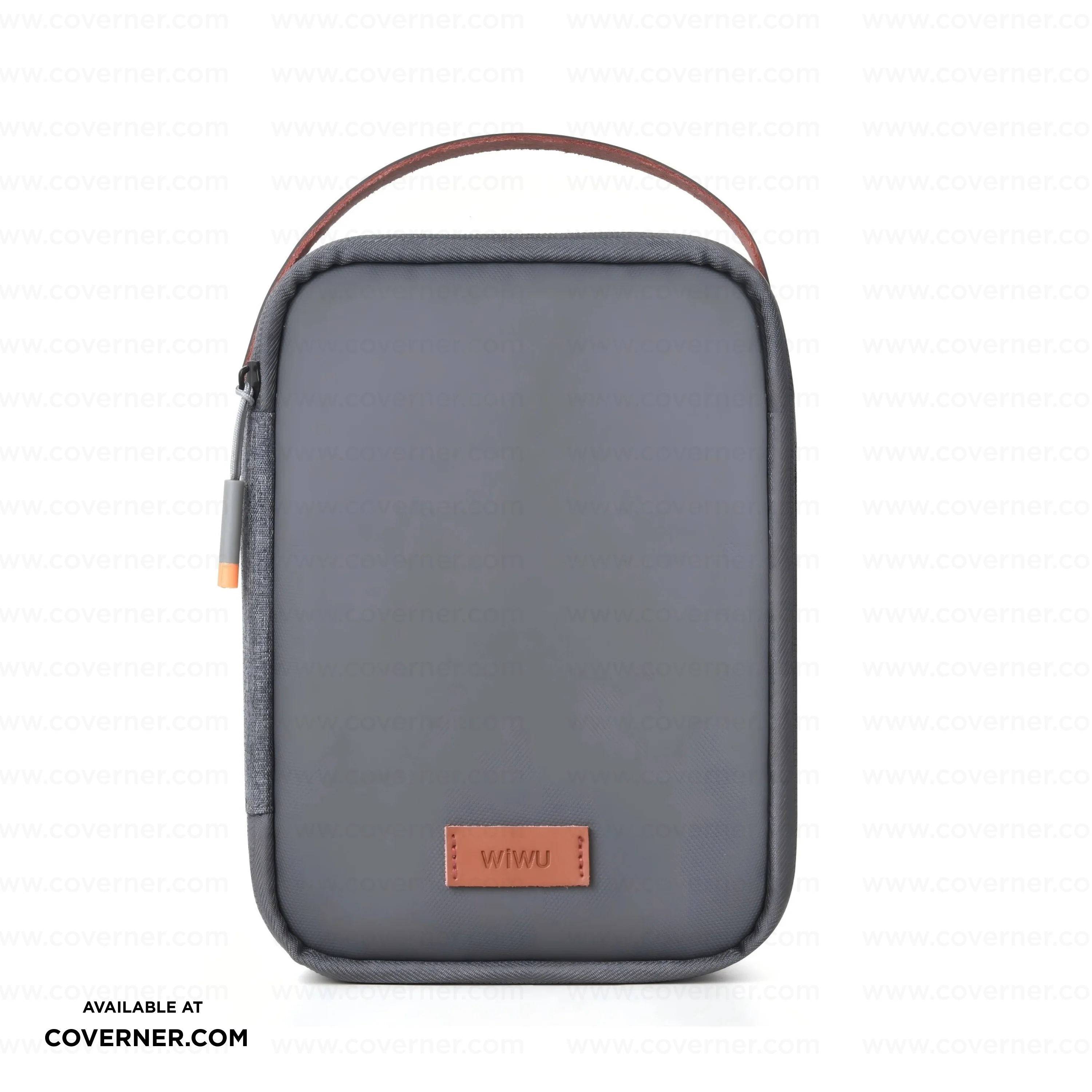 WiWU Minimalis Travel Tech Pouch – Splash-Proof Organizer with Leather Strap (Black/Gray) | Coverner India - Image 6