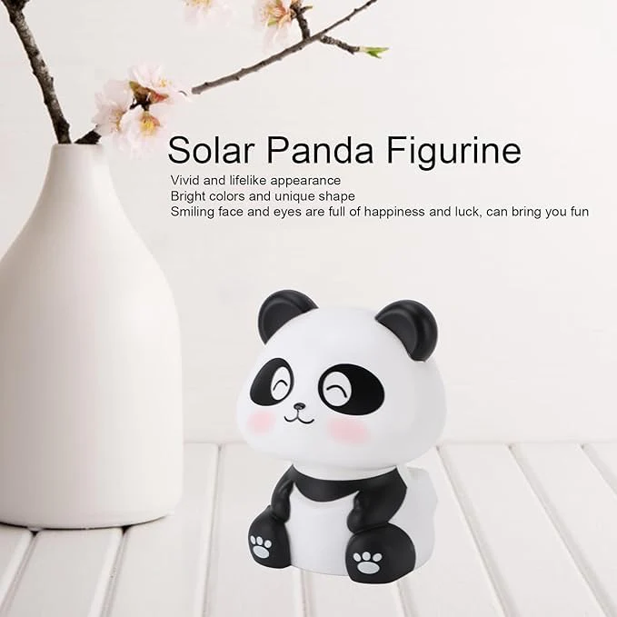 Wobble: Solar-Powered Cute Panda Bobblehead for Car Dashboard & Desk Decor - Image 7