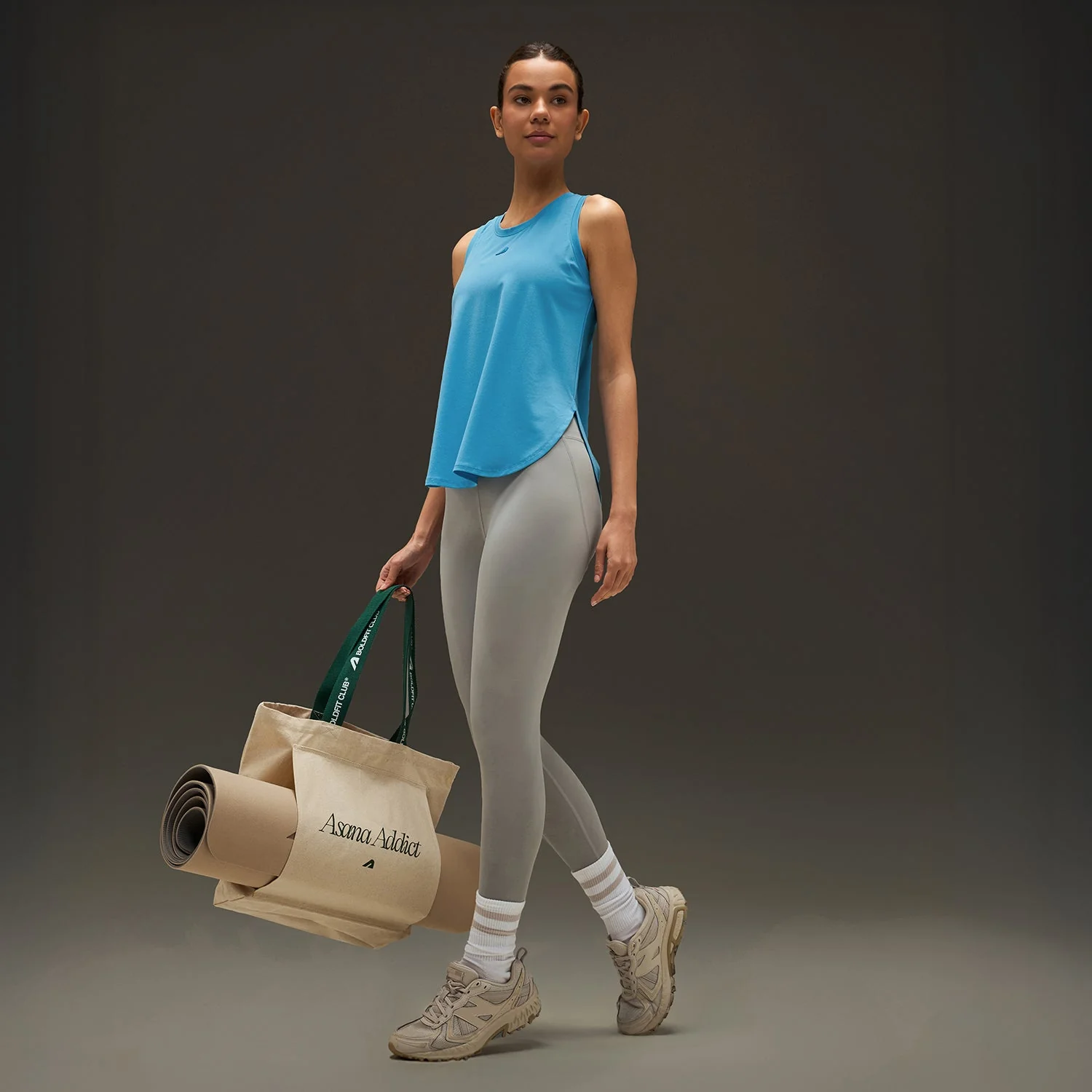 Women Elevated Flared Tank Top Light Blue - Image 3