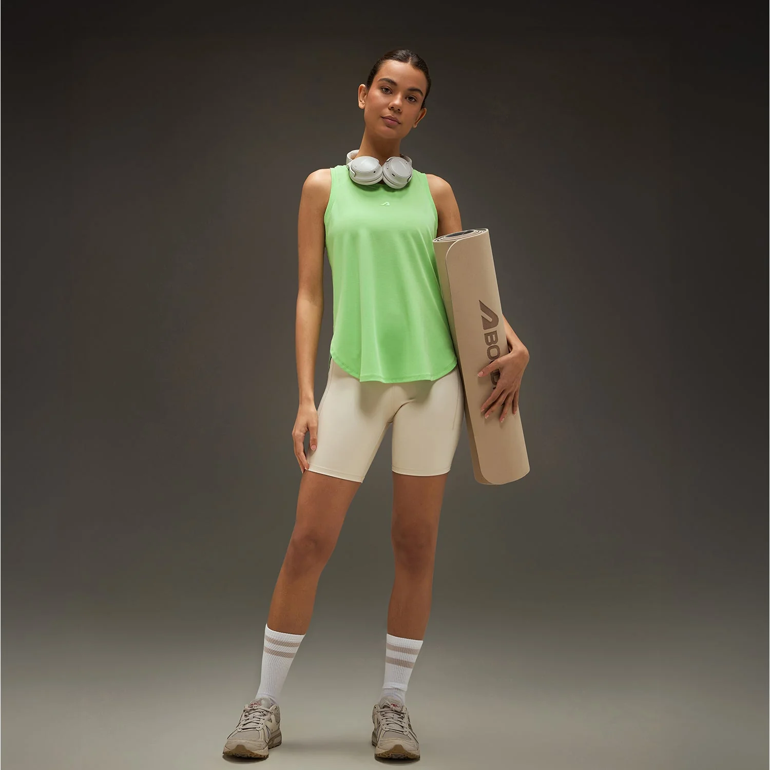 Women Elevated Flared Tank Top Pistachio Green - Image 3