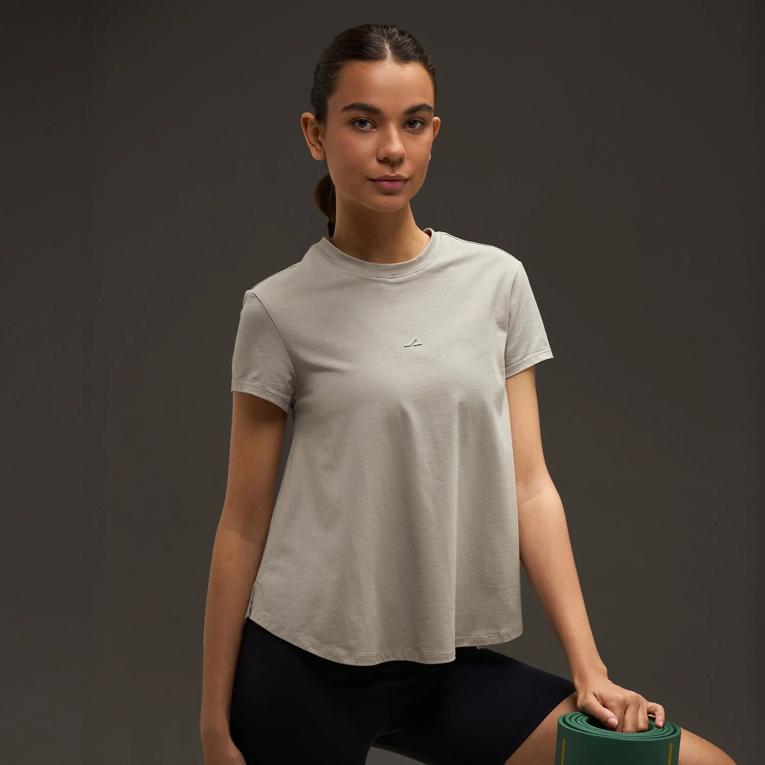 Women Essential Flared Cotton T-Shirt Beige - Image 5