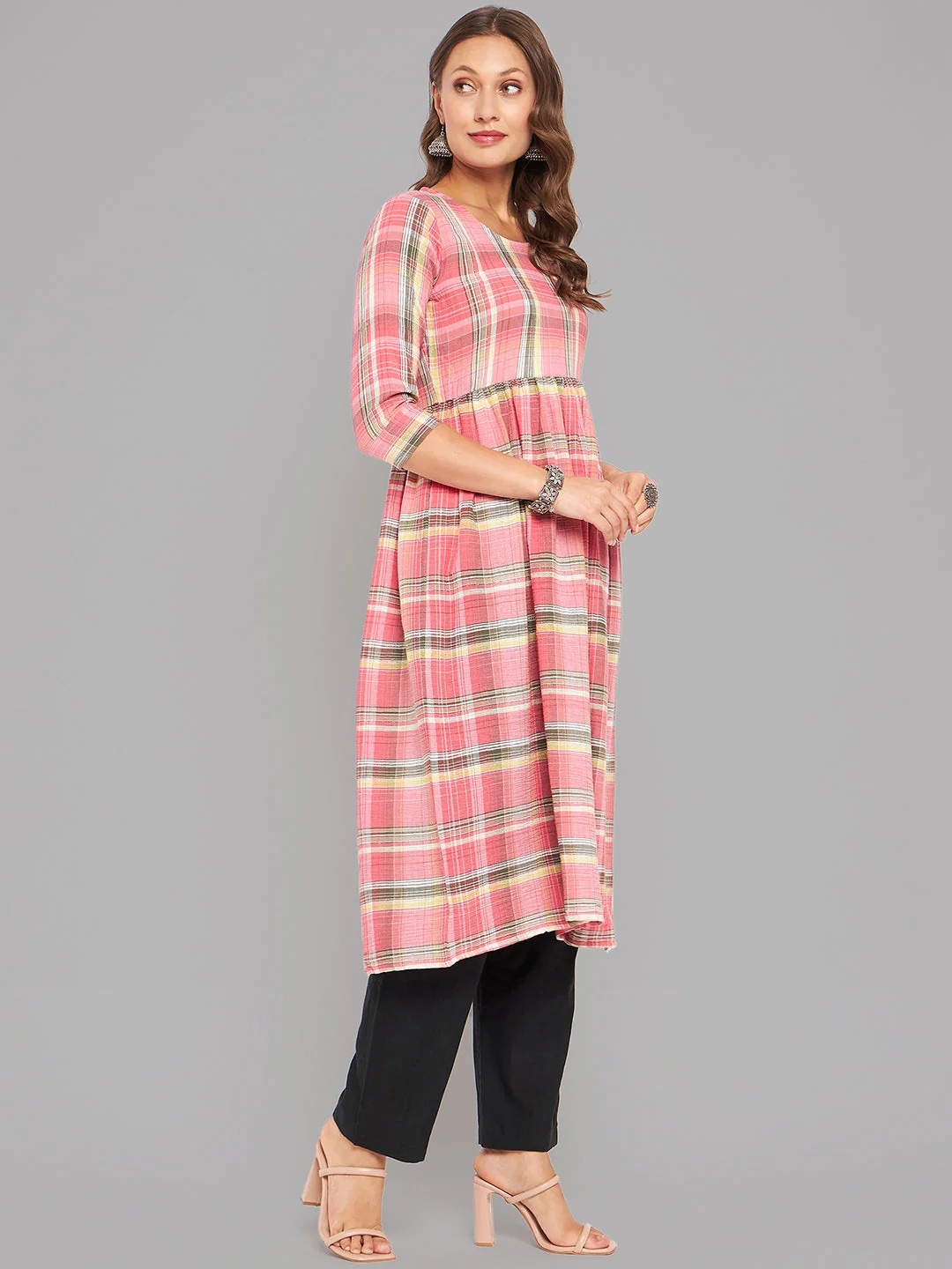 Women Multicolor High Twist Anarkali Kurta - Image 2