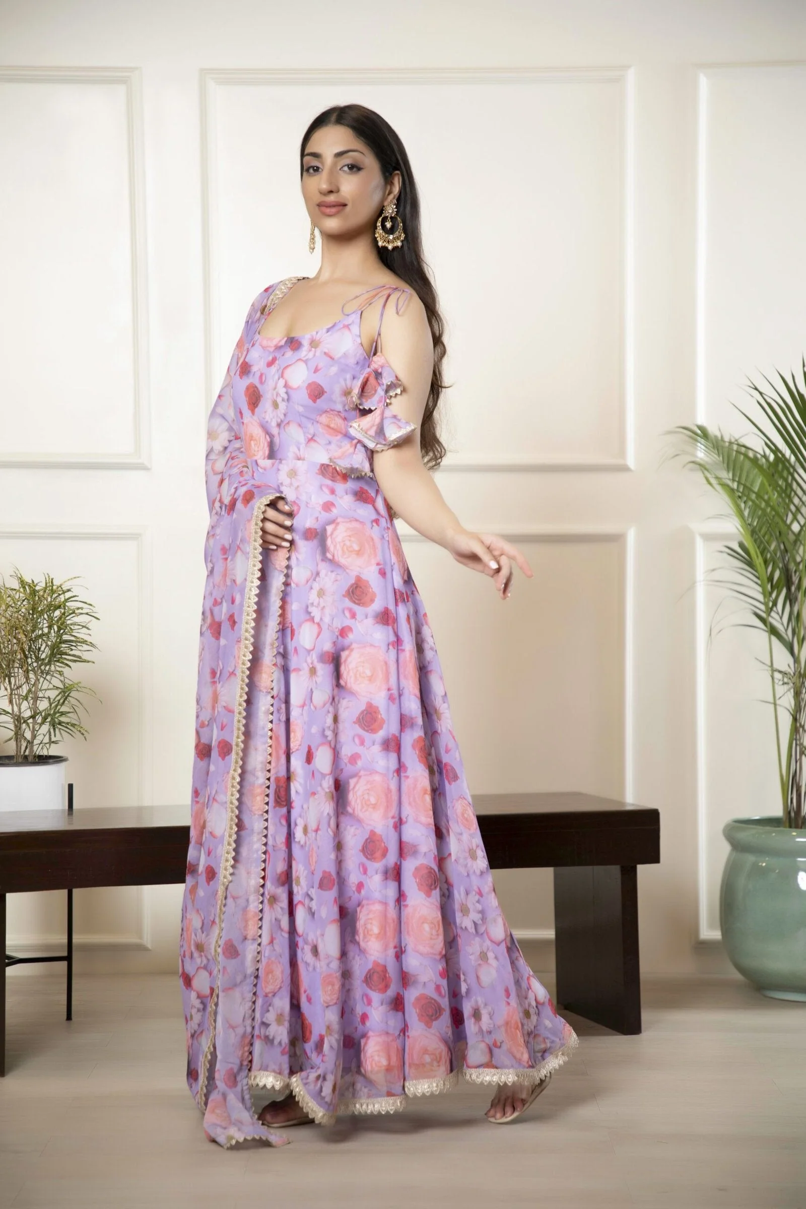 Women’s Floral Anarkali Set – 2 Piece Set for Special Occasions - Image 4