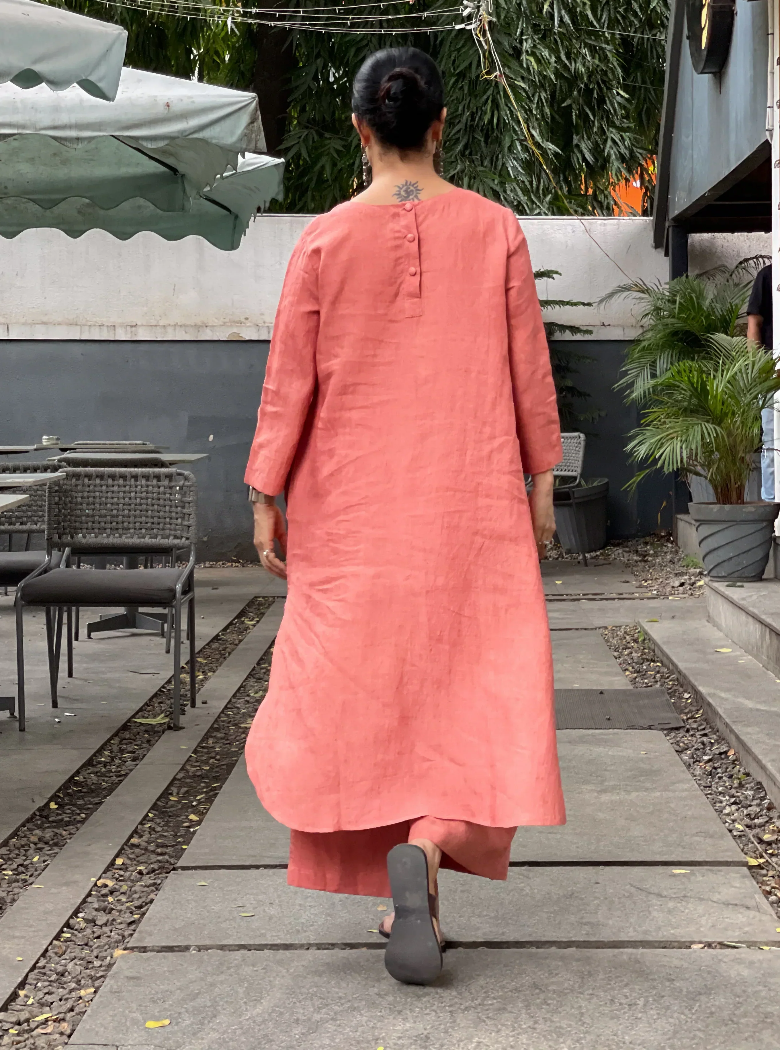Women's Cotton Kurta pant sets - Light Pink - Image 4
