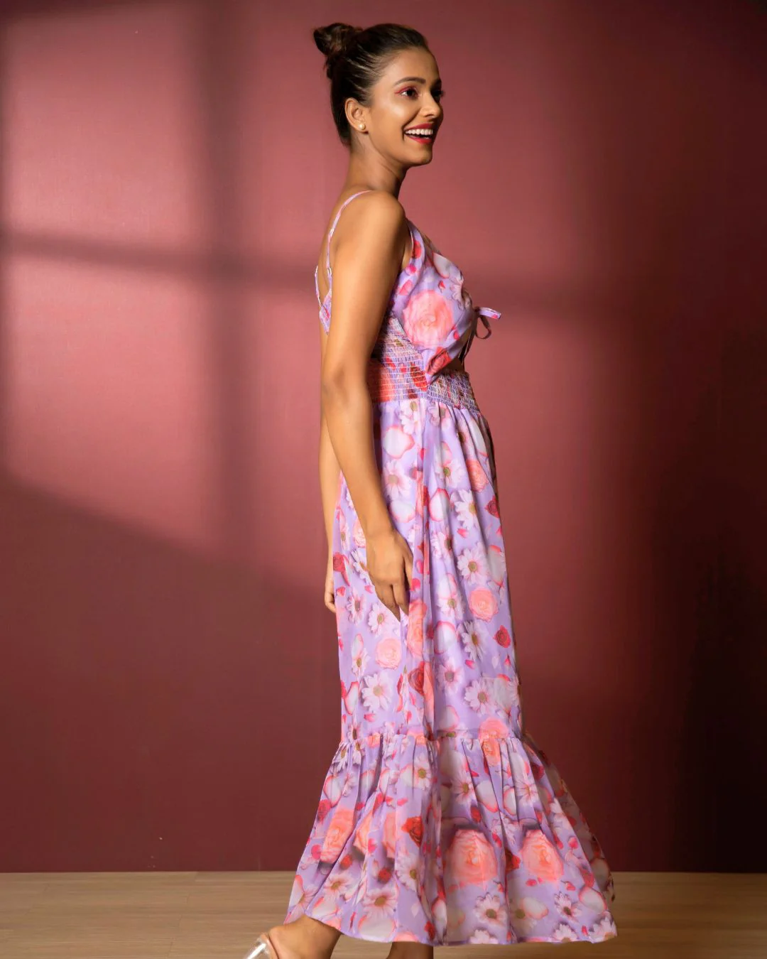 Women's Cut-Out A-Line Maxi Dress – Floral & Flowy - Image 6