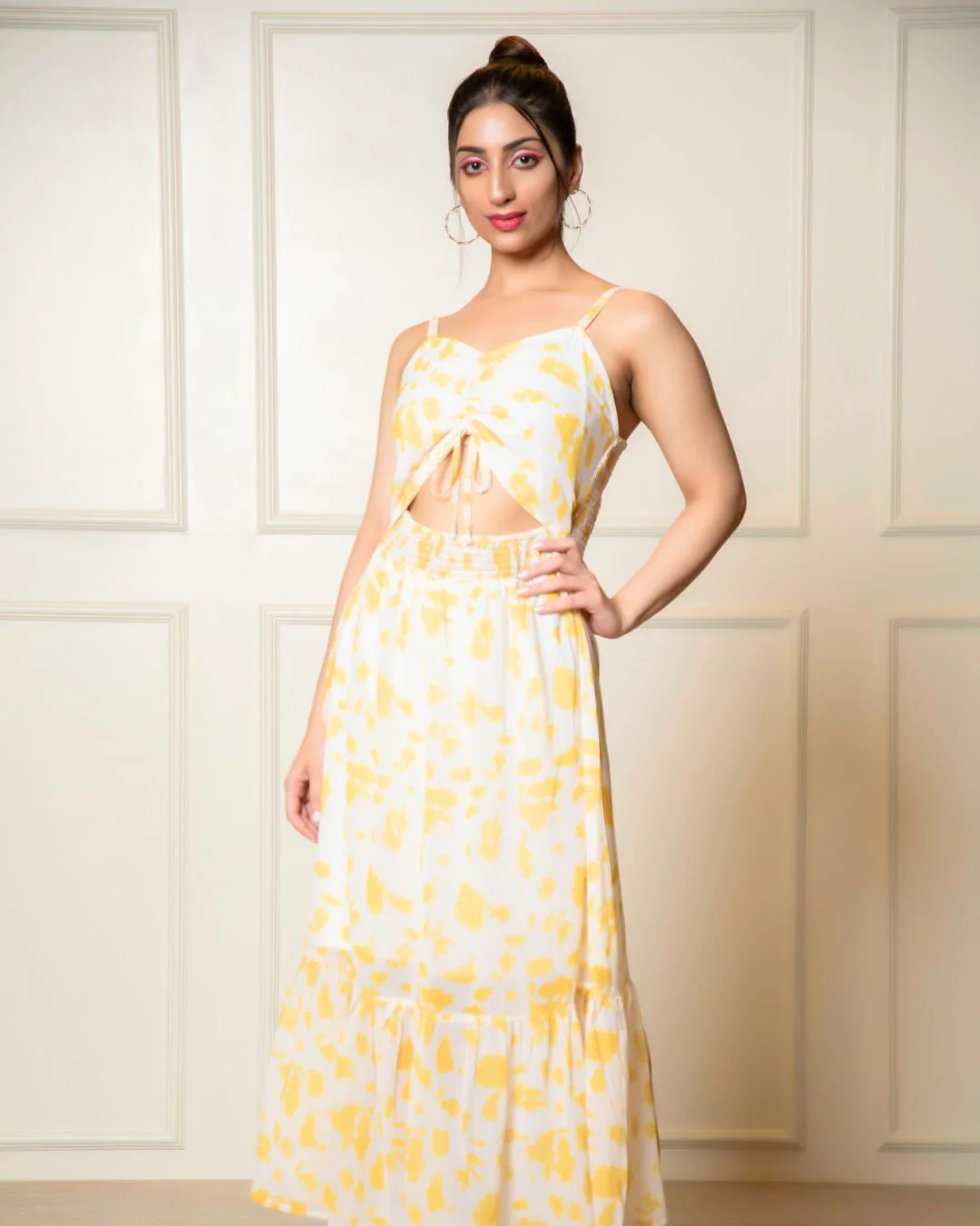 Women's Cut-Out A-Line Maxi Dress – Floral & Flowy - Image 7