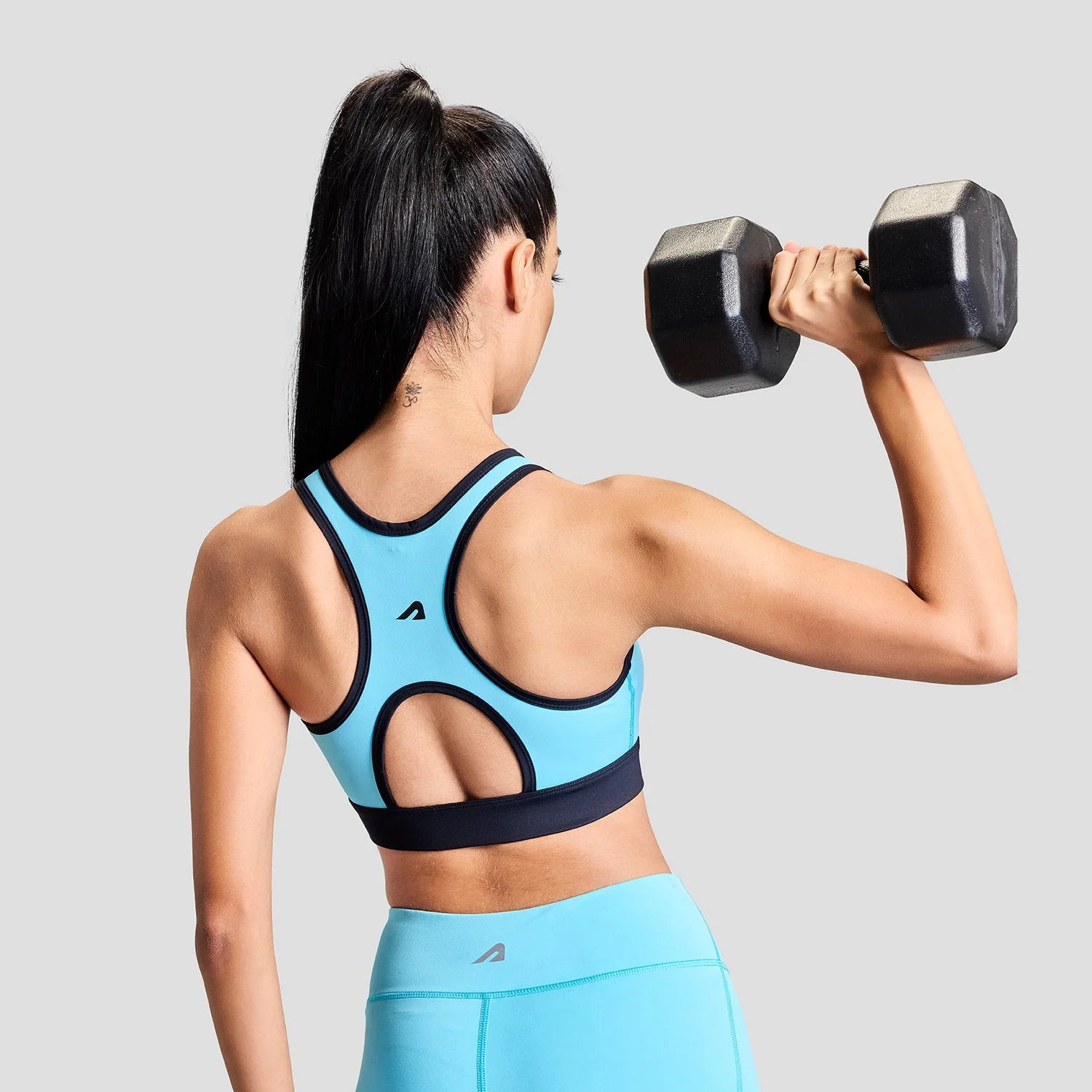 Womens Limitless Blue Sports Bra - Image 9