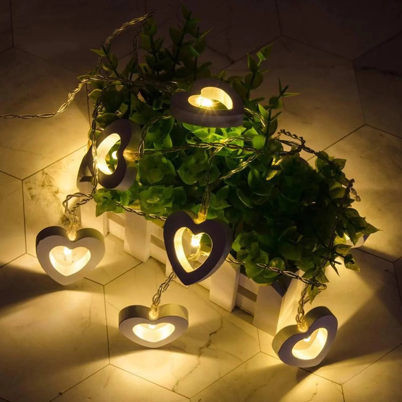 Wooden LED String Light Series Home Decor Fairy Lights 3m - Image 3