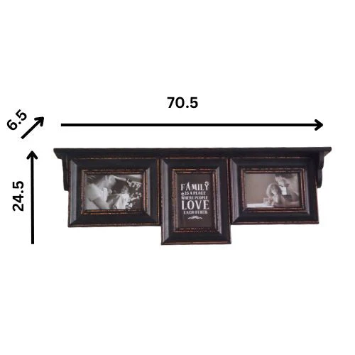 wooden shelf set of 3 photoframe - Image 2