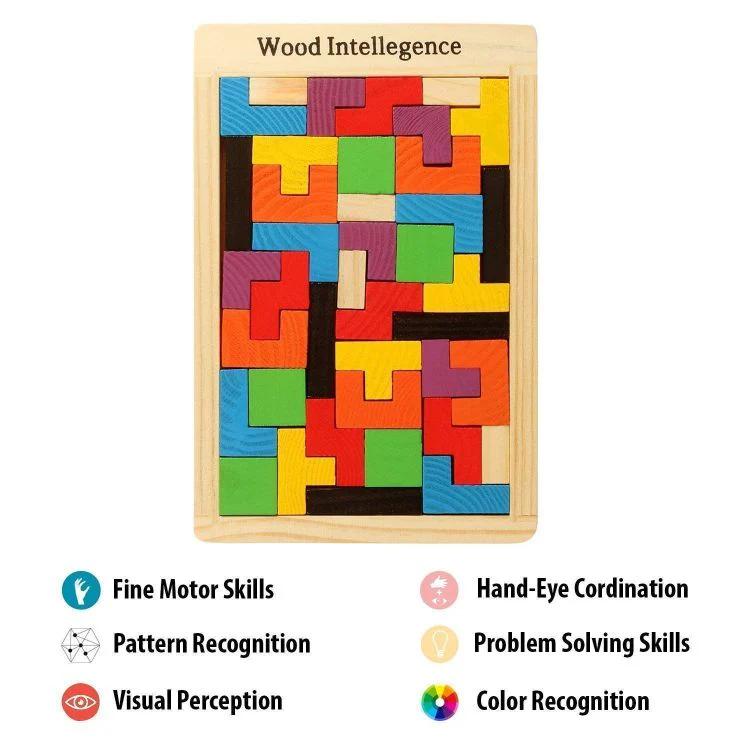 Wooden Tetris Jigsaw Puzzle 40 Pcs - Image 4