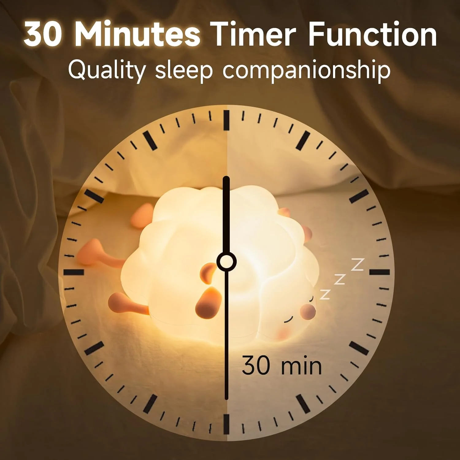 Wooly: Adorable Silicone Sheep Night Light – USB Rechargeable Soft LED Glow with Tap Control for Kids' Bedroom, Gifting & Cozy Bedside Décor - Image 5
