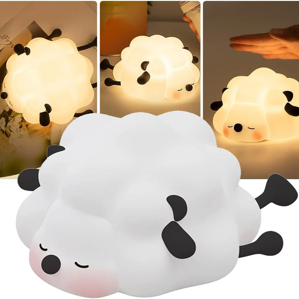 Wooly: Adorable Silicone Sheep Night Light – USB Rechargeable Soft LED Glow with Tap Control for Kids' Bedroom, Gifting & Cozy Bedside Décor - Image 8
