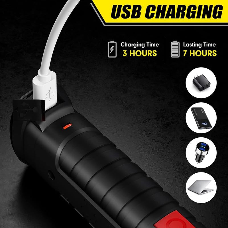 WorkLight: Rechargeable LED Work Light with Magnetic Base & 360° Folding Design, 5 Lighting Modes, Hook & Portable Torch for Car Repair, Camping & Emergency Use - Image 4