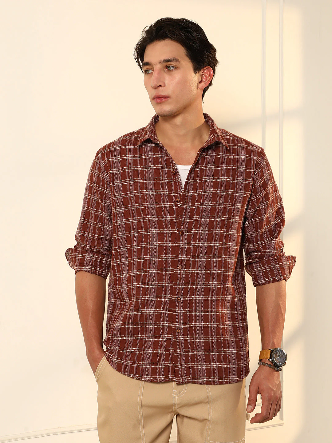 Woven Static-Plaid Shirt - Image 2