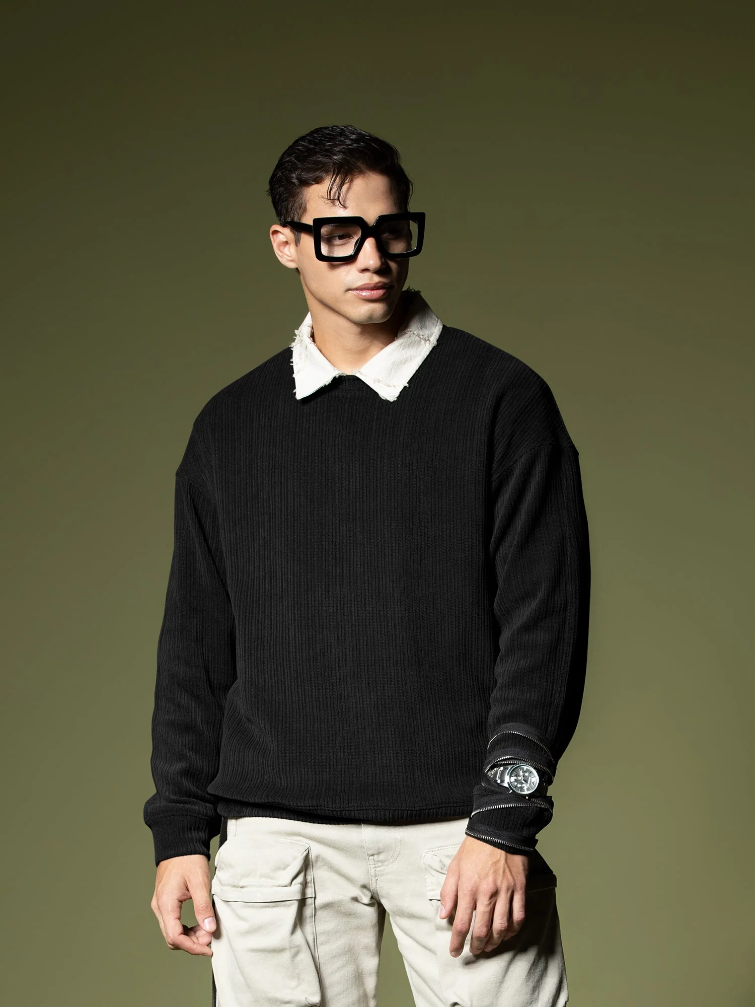 Woven texture sweatshirt - Image 29