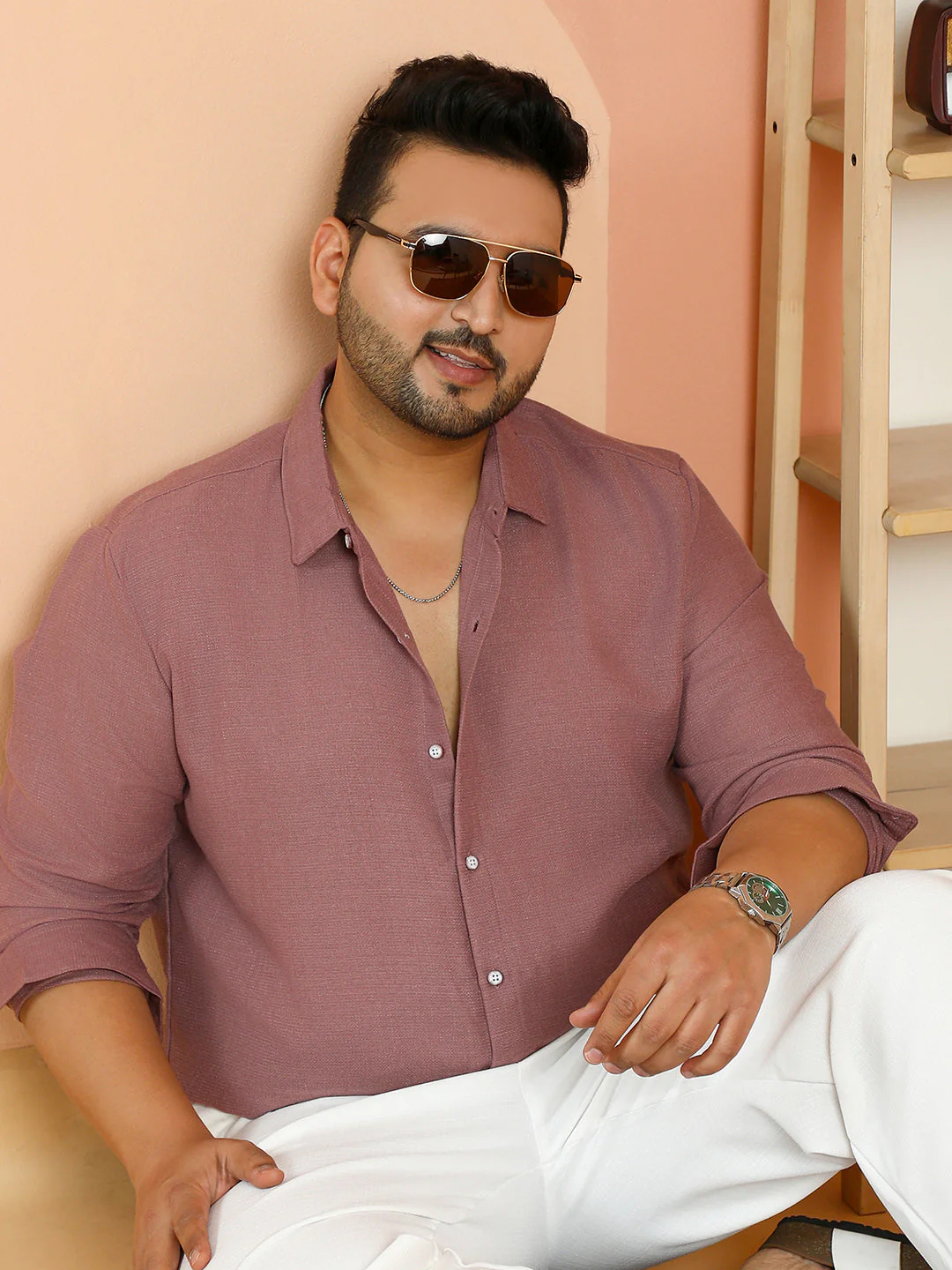 Woven-Textured Shirt - Image 32