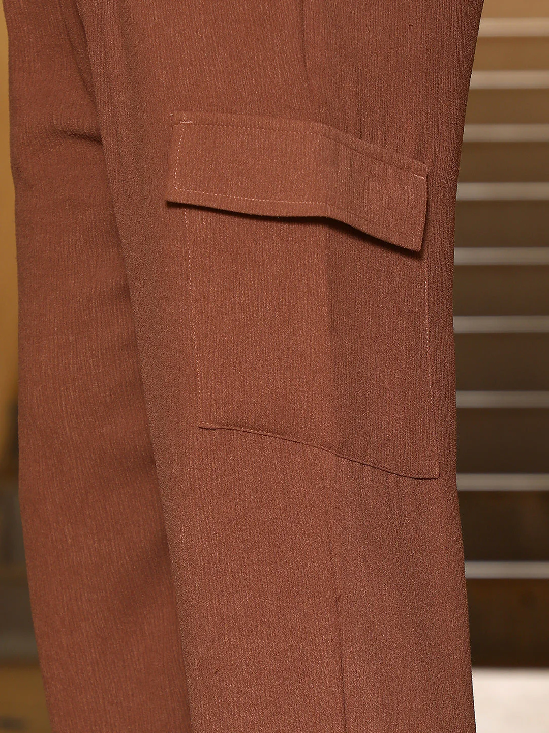 XYNG Pleated-Textured Cargo Trousers - Image 8