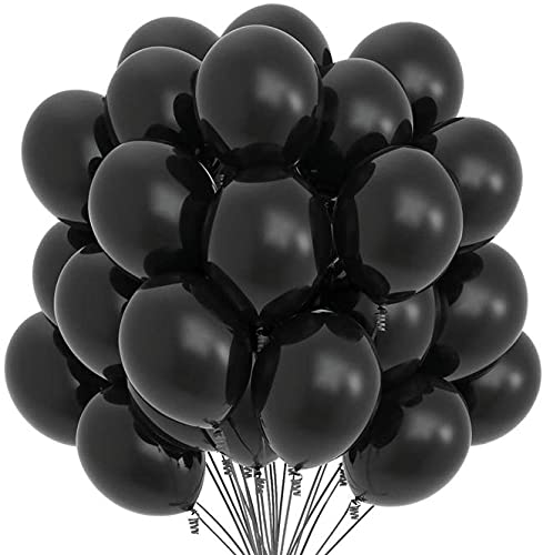 Yellow Happy Birthday Banner And Black Metallic Balloons (Pack of 50) - Image 3