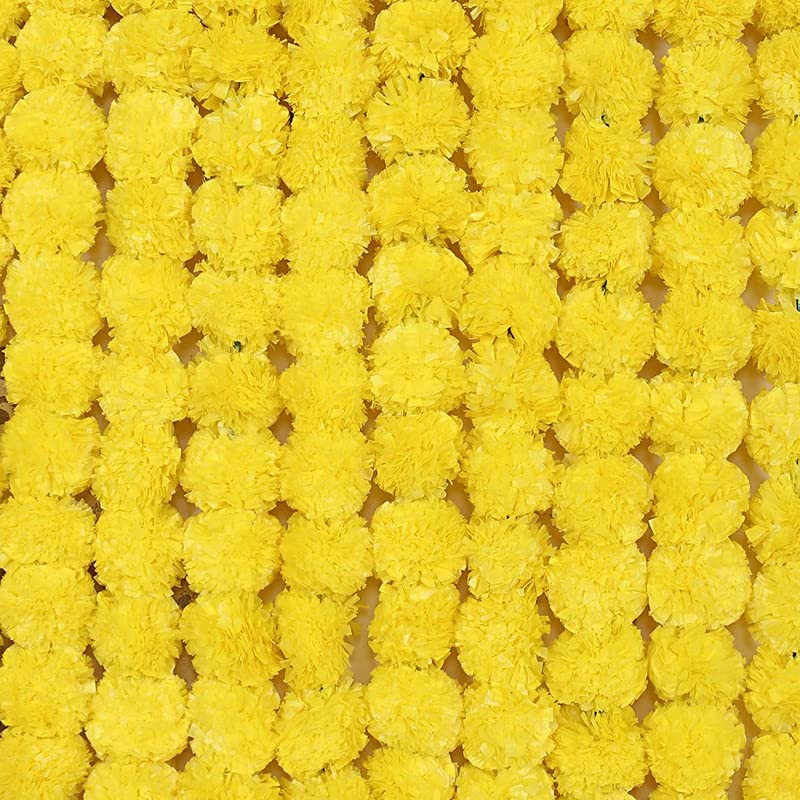 Yellow Marigold Artificial Flowers Garlands Toran Indian Genda Phool - Image 4