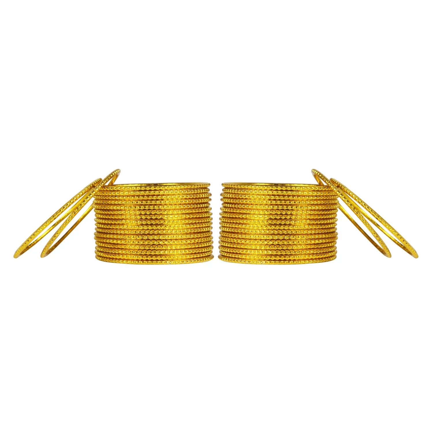 Yellow Metal Bangles Set (36 Pcs) β Traditional Indian Bangles - Image 2