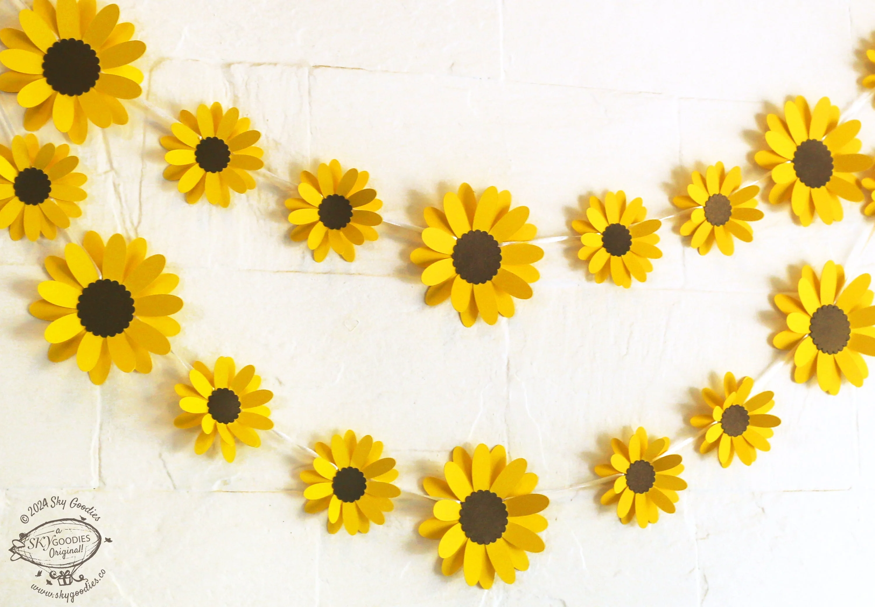 Yellow Sunflower Paper Bunting - Image 2