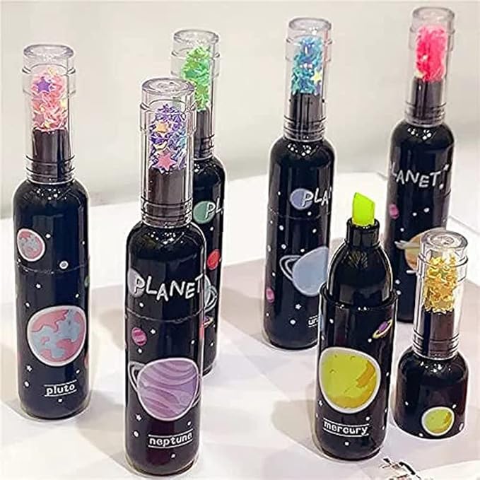 Zap: Space-Themed Highlighter Set with Fluorescent Neon Colors & Unique Planet Design (6 Pcs) - Image 6