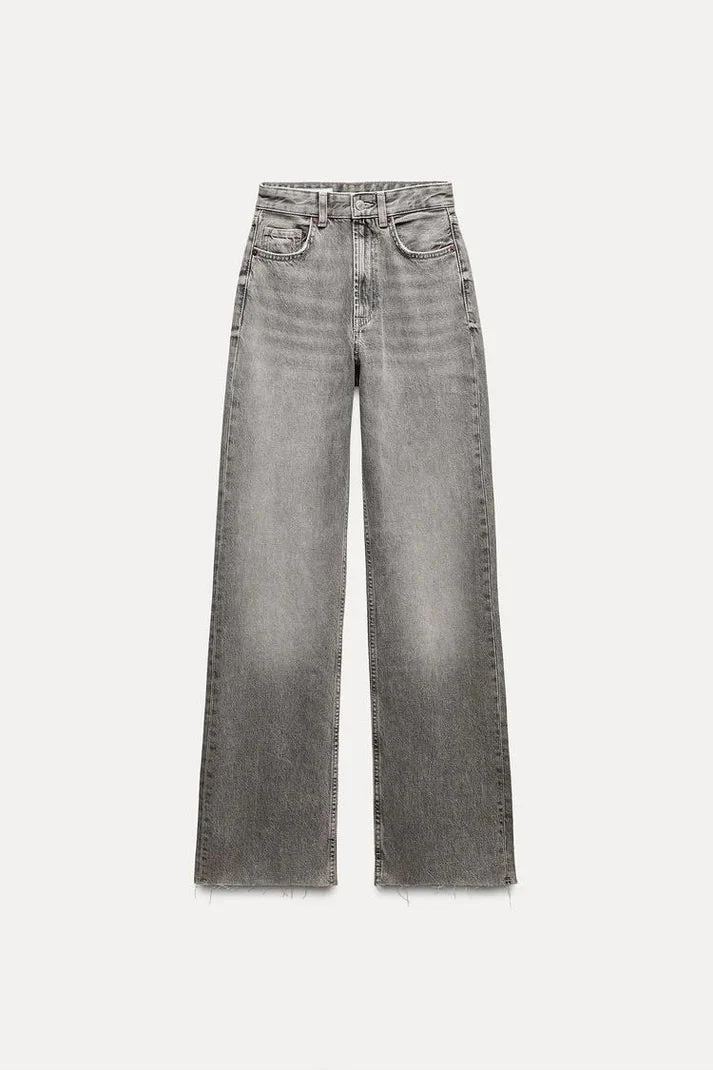 ZARA SURPLUS Highwaist Straightfit Jeans Grey - Image 4