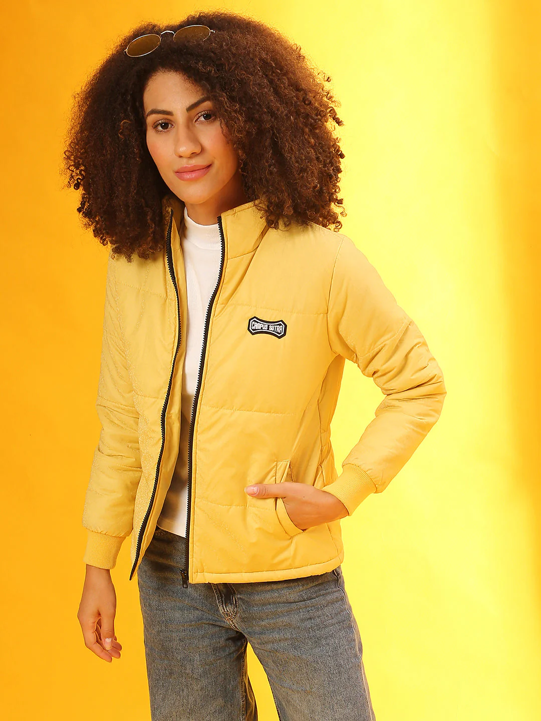 Zip-Front Bomber Jacket With Angled Open Pockets - Image 2