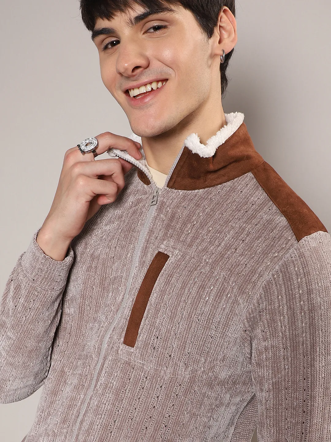 Zip-Front Cable Knit Jacket - Image 7
