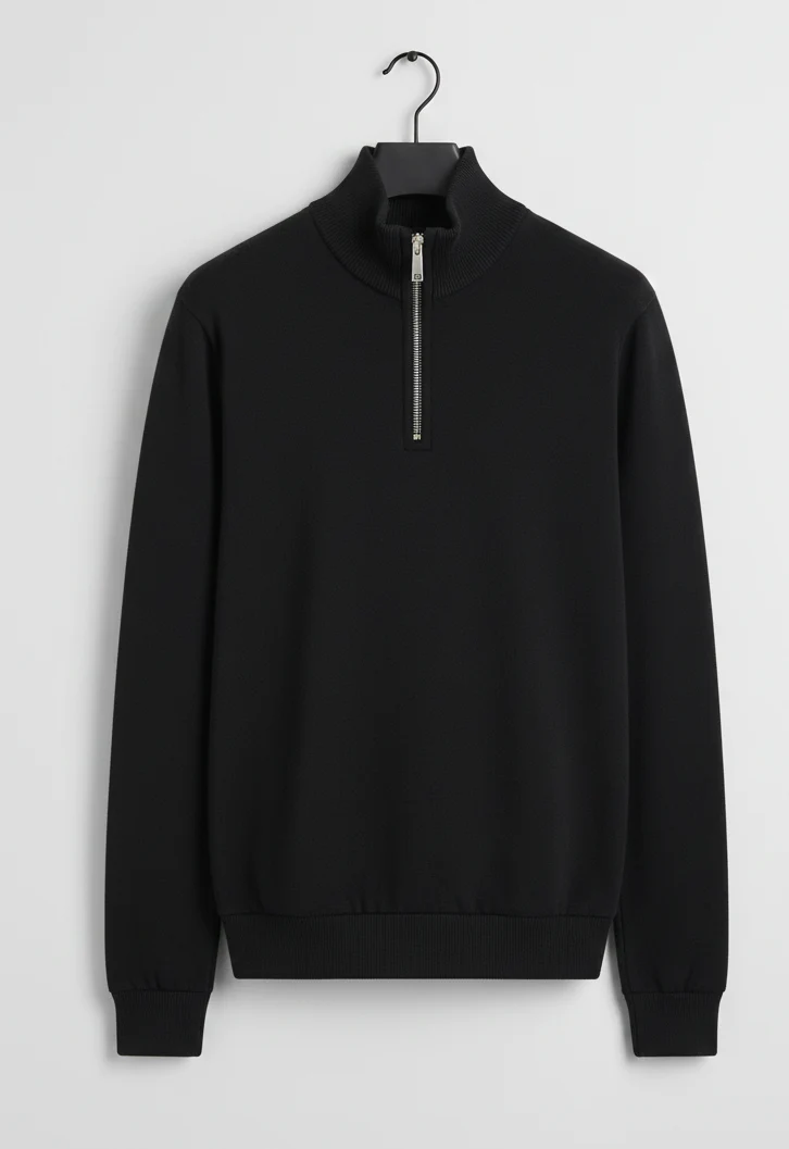 Zip-top sweatshirt: Black - Image 5