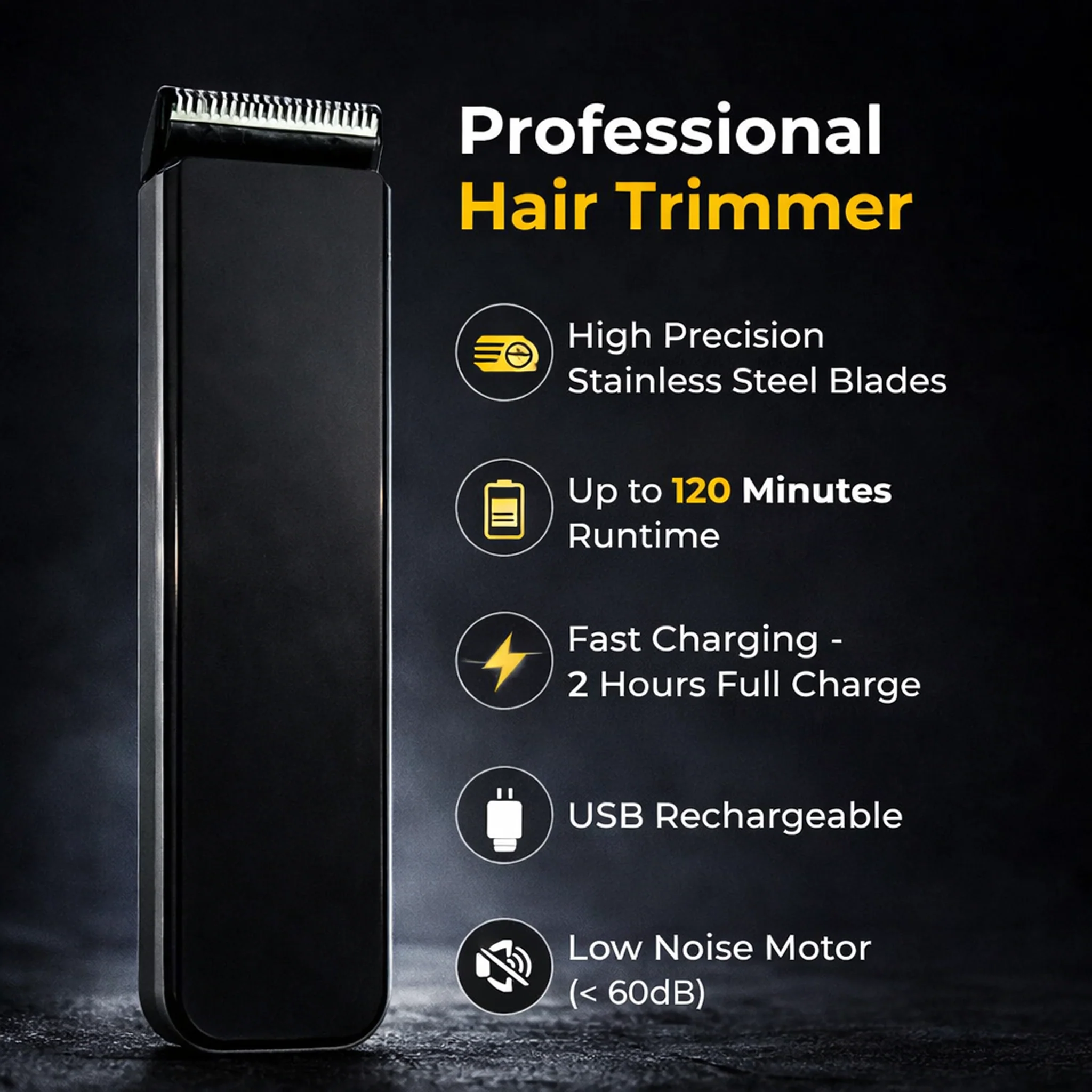 ZivX ShaveX | Professional Beard &amp; Hair Trimmer | 120 Min Runtime | Fast Charge | Stainless Steel Blades | Adjustable Length Settings | Cordless Grooming | Lightweight Design - Image 4