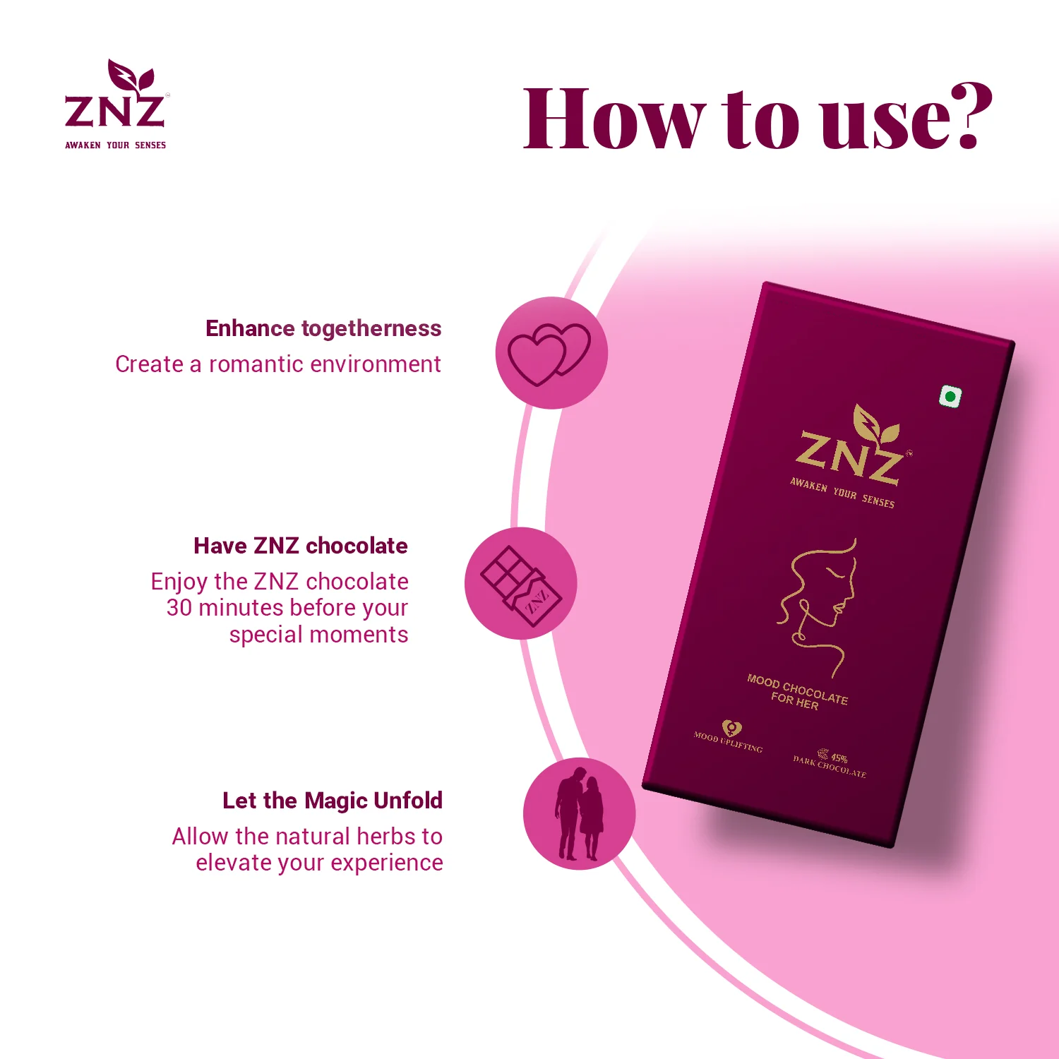 ZNZ Mood Enhancing Aphrodisiac Chocolate for Women - Image 3