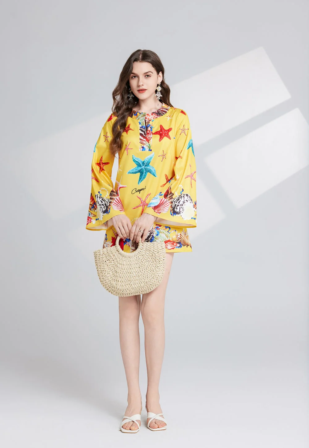 Zuri Retro Style Printed Short Dress - Image 10