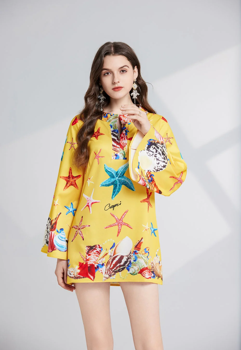 Zuri Retro Style Printed Short Dress - Image 8
