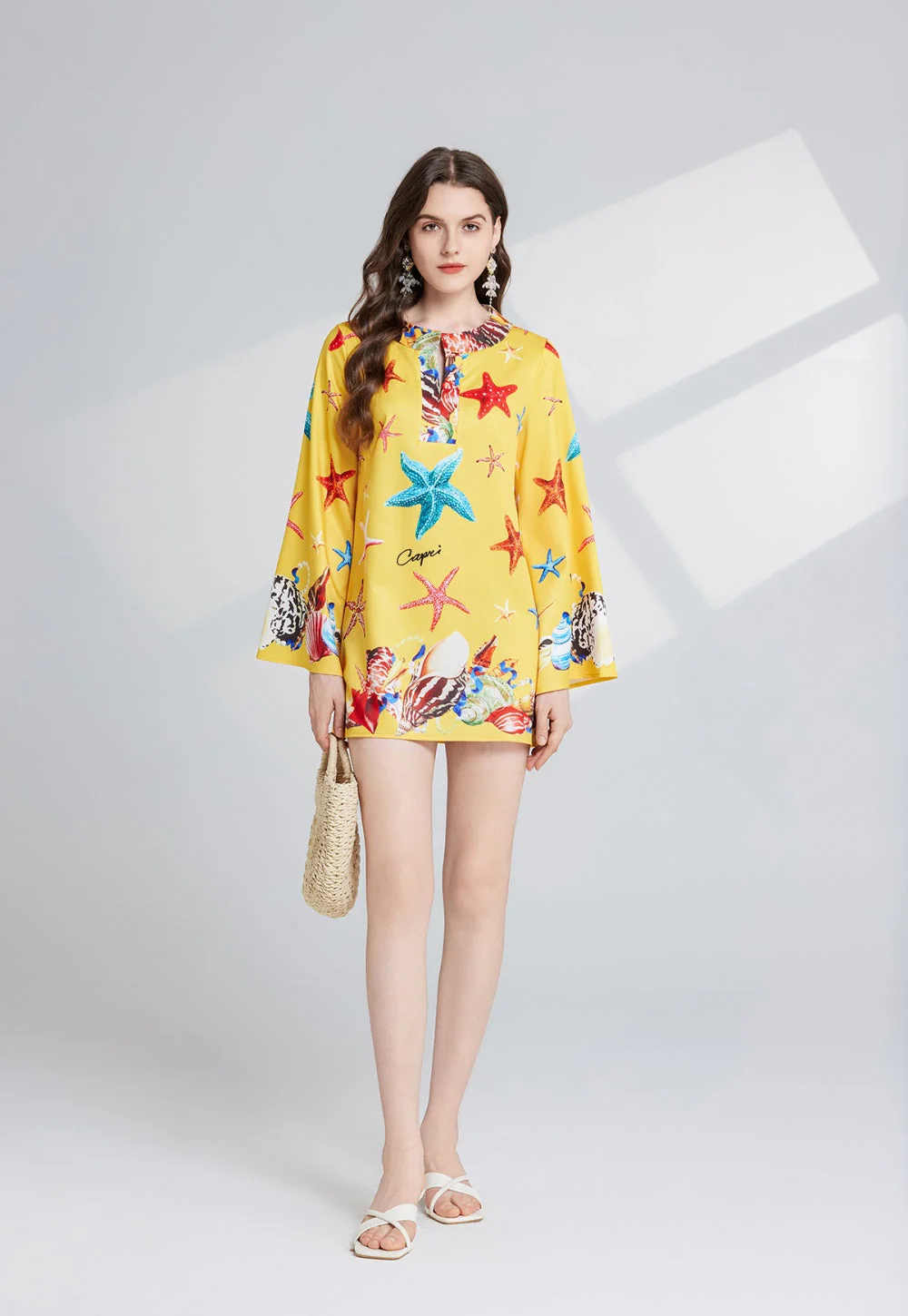 Zuri Retro Style Printed Short Dress - Image 9