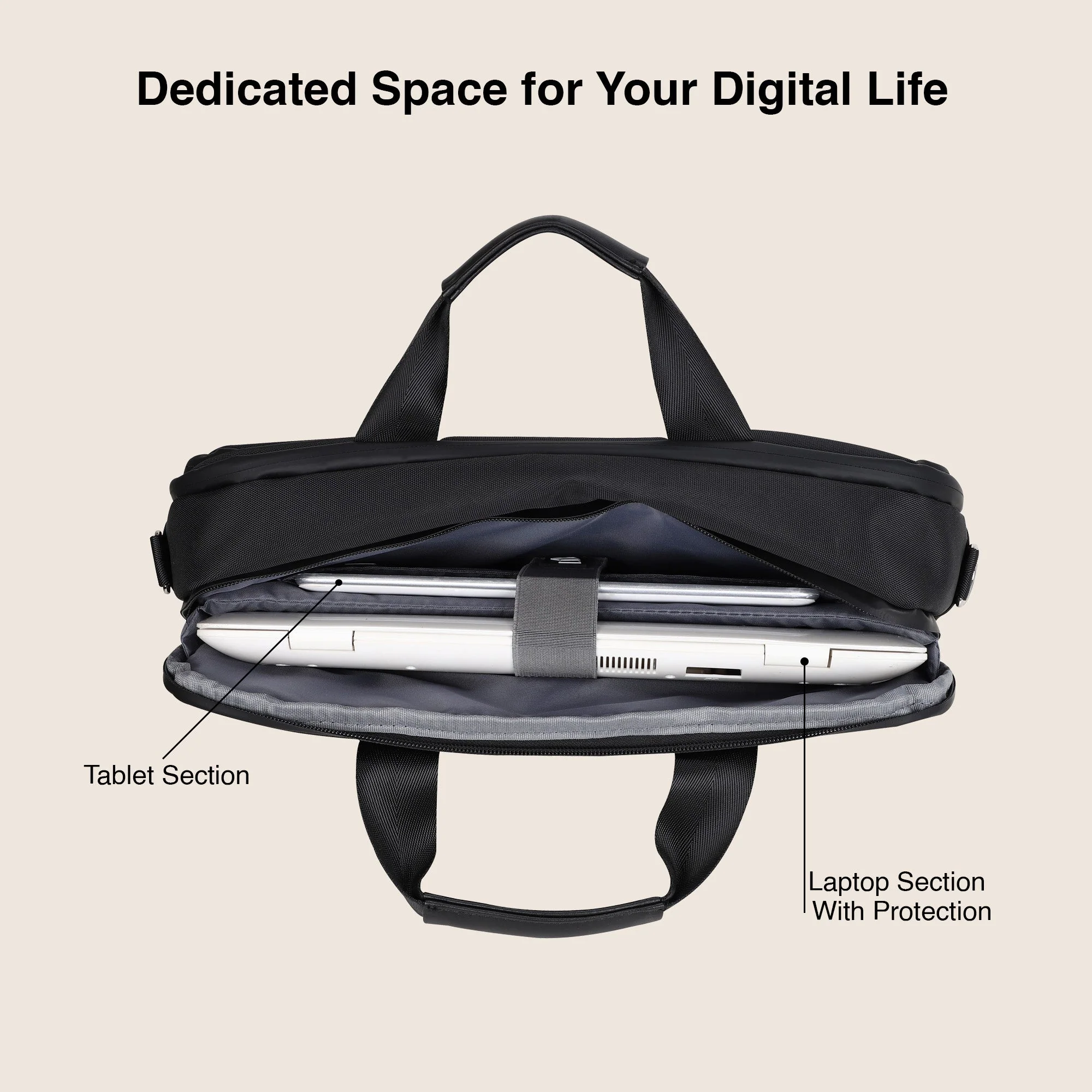 Zurich Brief Case Nylon Laptop Bag – Water-Repellent, Multi-pocket Design with Waterproof Zipper & Strong Handle (Ideal for Executive One-Day Travel) - Image 3